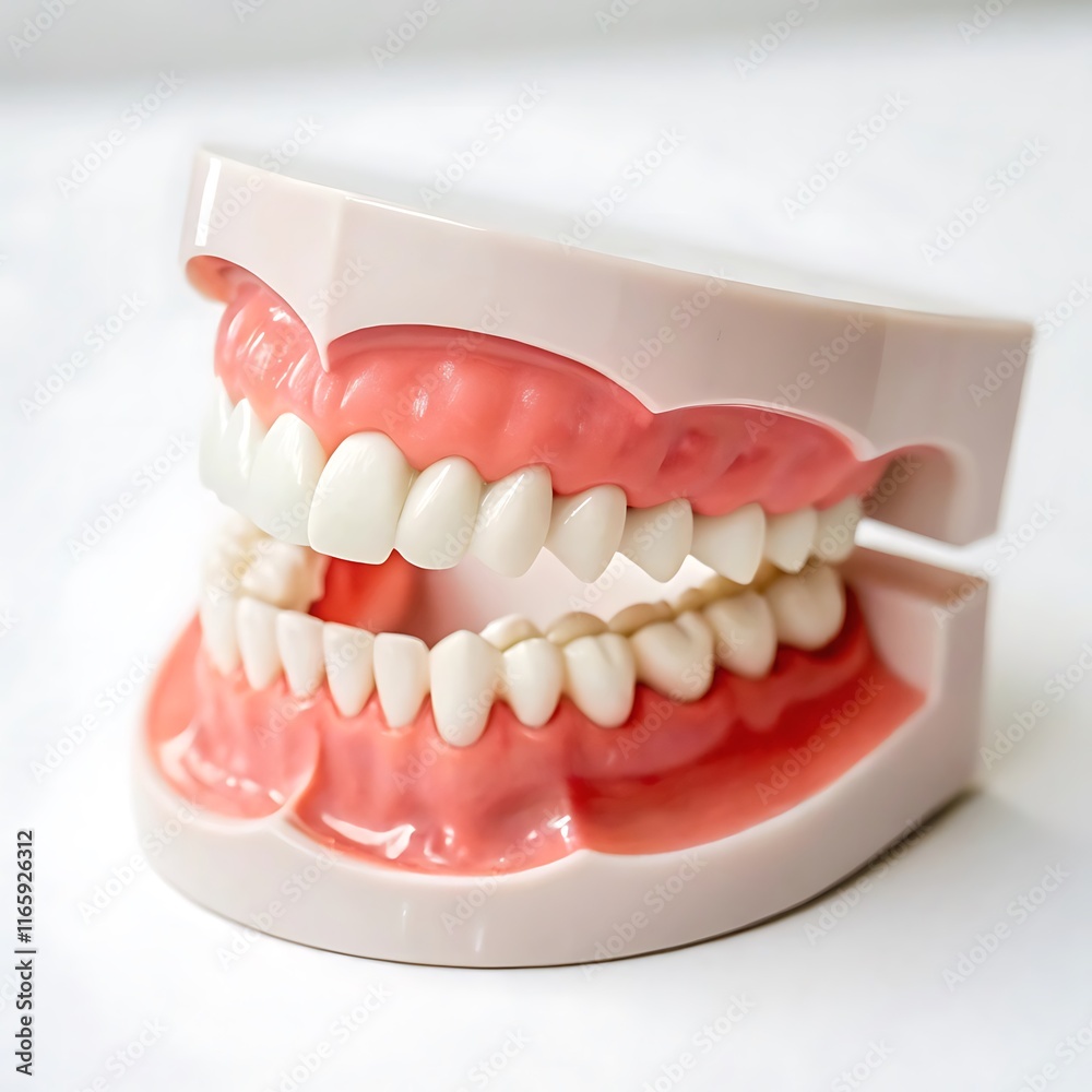 Obraz premium Jaw With Teeth On White Background