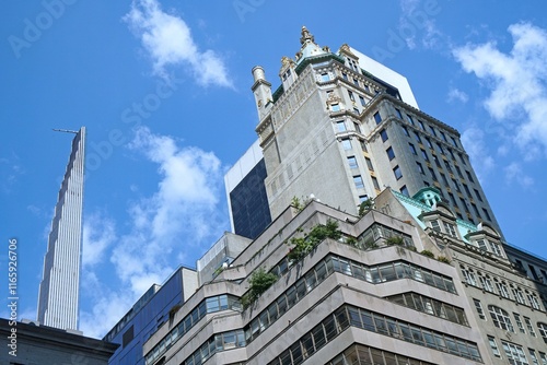 New York City apartment buildings, modern and old, viewed from Fifth Avenue and 57th street photo