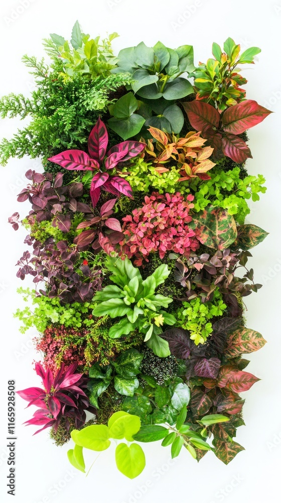 A Stunning Wall Decor Featuring a Vibrant Array of Plants and Flowers A Stunning Wall Decor Featuring a Vibrant Array of Plants and Flowers