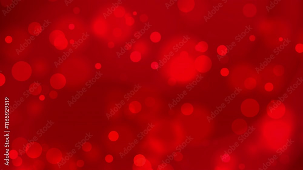Rubinroter Glitzerhintergrund mit vielen unscharfen hellen Kreisen, geeignet für lebendige und dynamische Designprojekte, die einen Hauch von Energie verleihen.