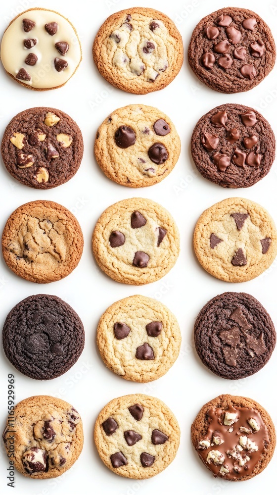 A Delightful Array of Chocolate Chip Cookies - Various Flavors and Designs A Delightful Array of Chocolate Chip Cookies - Various Flavors and Designs