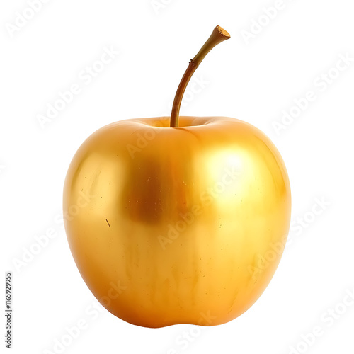 Gold apple Png, with on transparent background