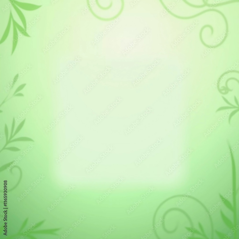Soft green pastel gradient forms a calming backdrop, while elegant plant-like shapes gracefully intertwine, enhancing the tranquil ambiance of the setting. Generative AI Soft green pastel gradient forms a calming backdrop, while elegant plant-like shapes gracefully intertwine, enhancing the tranquil ambiance of the setting. Generative AI