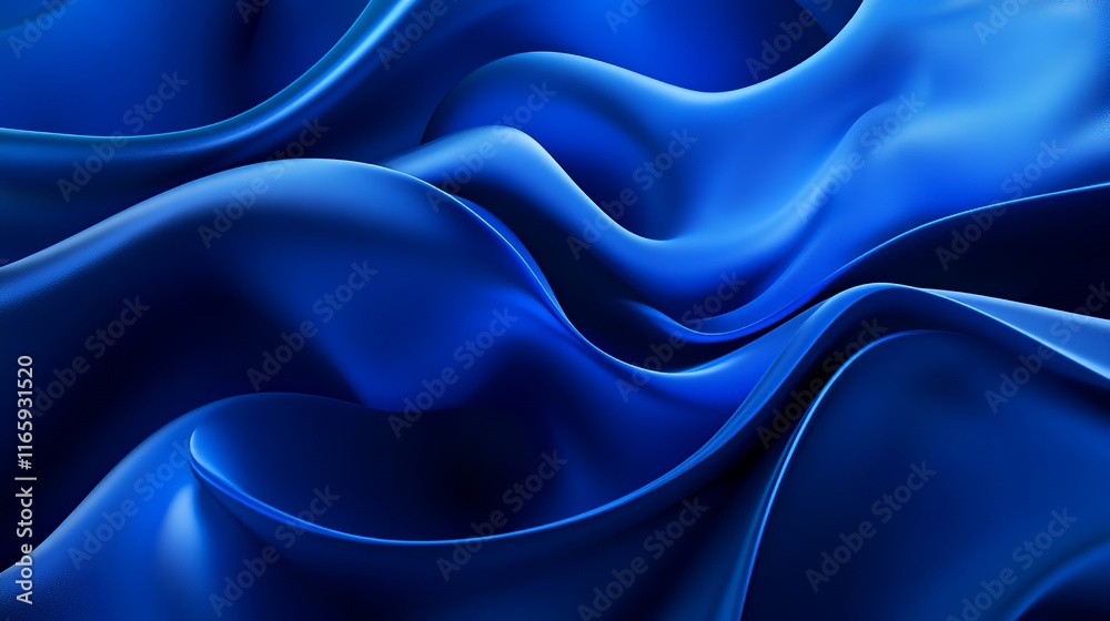 Obraz premium Abstract Blue Fabric Draped in Soft Waves
