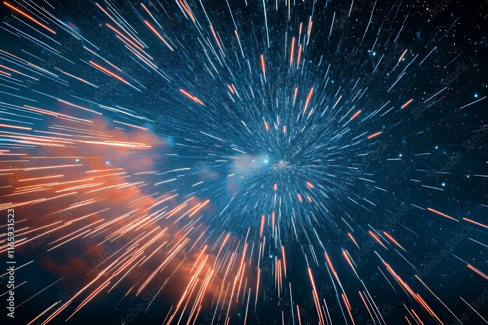 Abstract Star Trails Converging In A Cosmic Burst Abstract Star Trails Converging In A Cosmic Burst