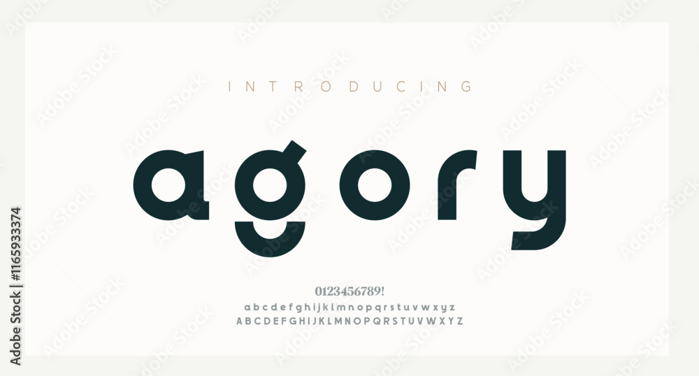 Fototapeta premium Luxury minimalist geometric sans serif vector font alphabet set