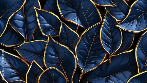 Seamless green leaf pattern with natural vein texture, perfect for autumn design