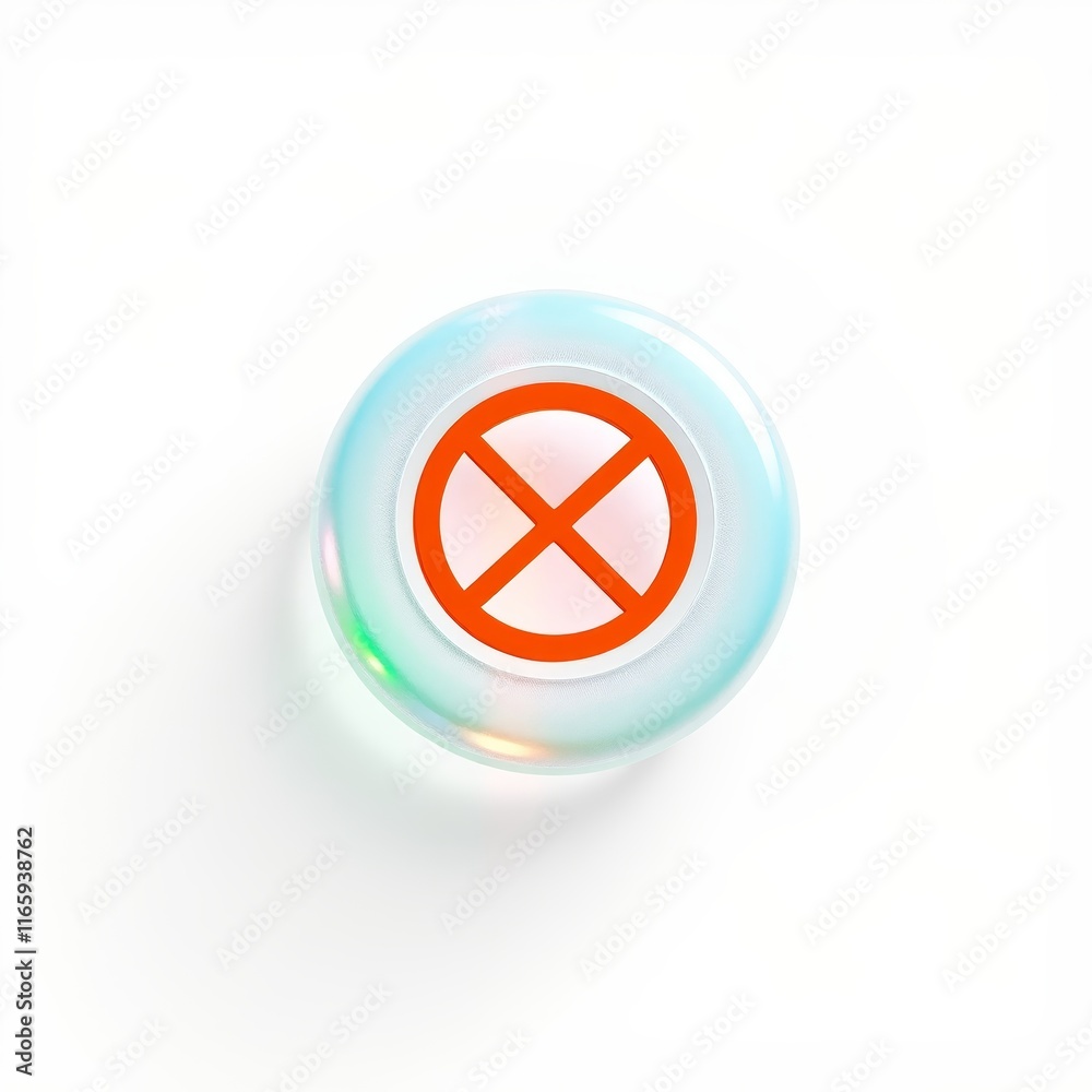 No symbol button with circular design on white background No symbol button with circular design on white background