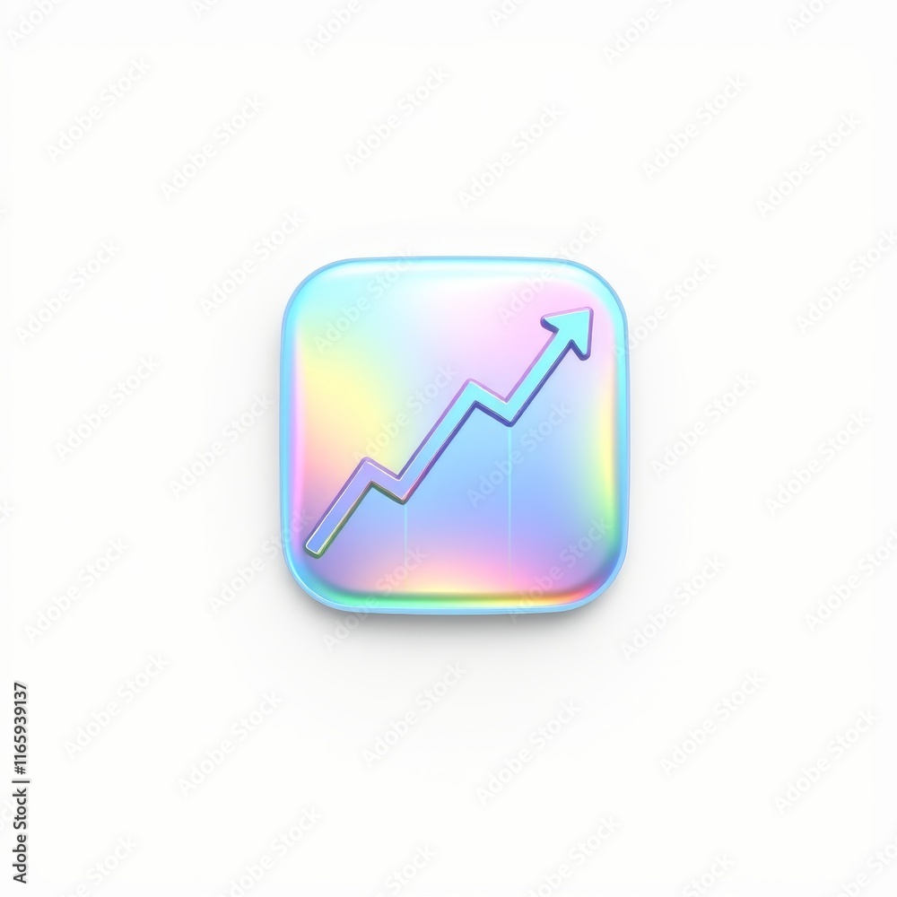 Gradient upward trend arrow icon on white background Gradient upward trend arrow icon on white background