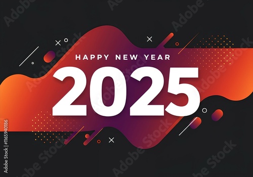 Happy New Year Celebration 2024 Banner Generative AI photo