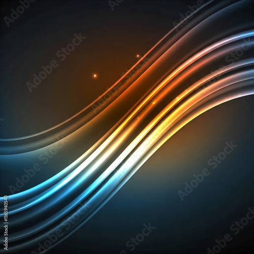 Abstract Wave Design with Flowing Blue Lines and Light Texture photo