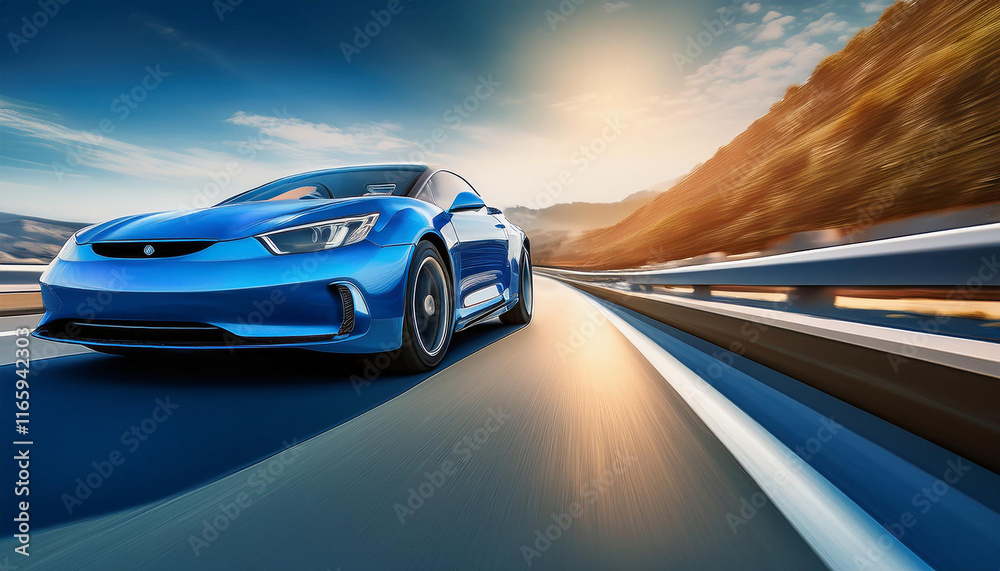 car driving in motion blue car on high speed blue car rushing along a high speed highway banner car driving in motion blue car on high speed blue car rushing along a high speed highway banner