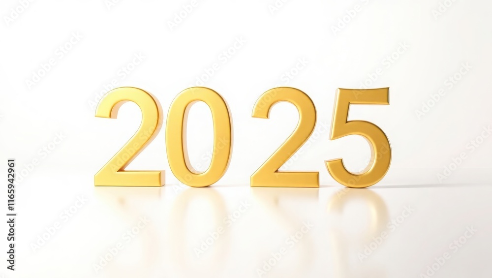 Golden Numerals Representing the Year Two Thousand Twenty Five Golden Numerals Representing the Year Two Thousand Twenty Five