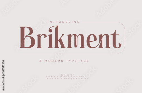Elegant Luxurious Glamour Exclusive Regular Font. Uppercase Lowercase and Number. Minimal Fashion Design
