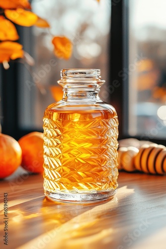 A bustling Rosh Hashanah dinner at a family home, with a table set with pomegranates, honey jars, and challah bread, families reciting blessings, and children playing with a shofar. Add intricate  photo
