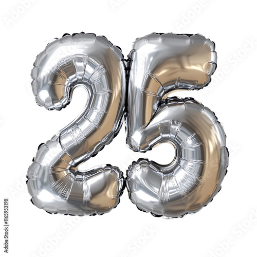 25th Birthday Celebration with Silver Balloons.