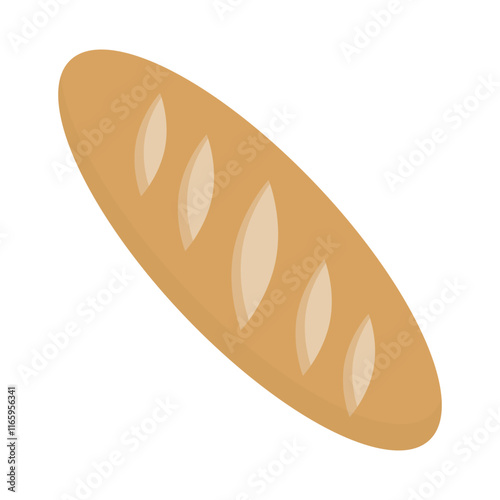 French bread. French baguette. Vector.