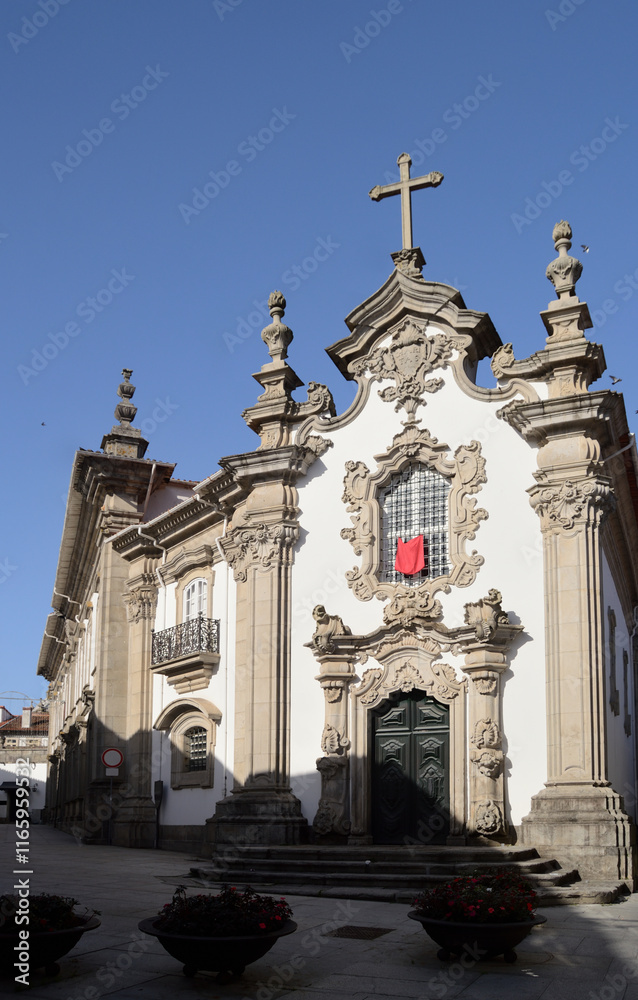 Obraz premium Ancient church in the historic center of the city of Caminha in the north of Portugal, Nossa Senhora d’Agonia