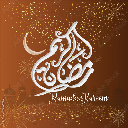 Ramadan kareem social media stories template with arabic calligraphy means generous holiday vector illustration. Ramadan is holy month in Islam