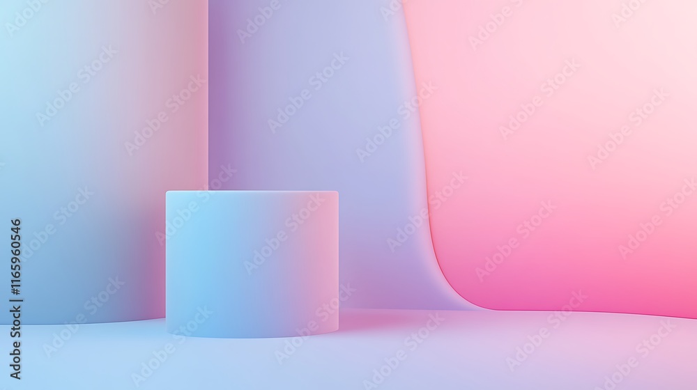 Abstract Pastel Background with Cylinder Display Abstract Pastel Background with Cylinder Display