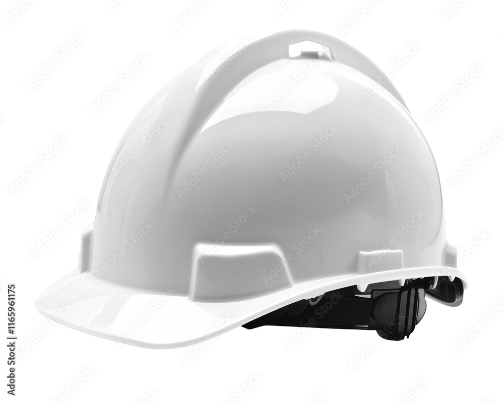 Fototapeta premium Isolated White Safety Helmet Side View