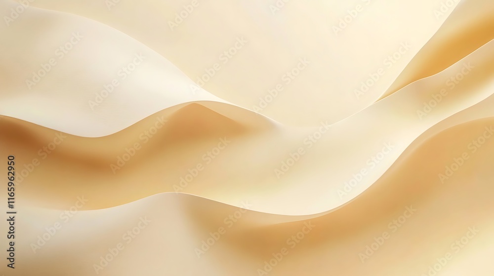 Obraz premium Abstract Beige Fabric Smooth Waves Flowing Design