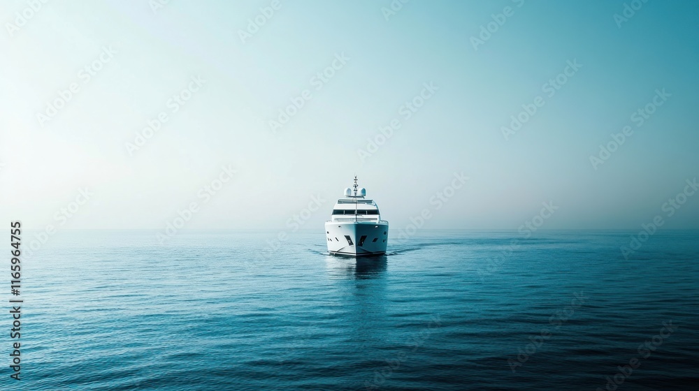 Luxury yacht sailing on calm ocean waters. Luxury yacht sailing on calm ocean waters.