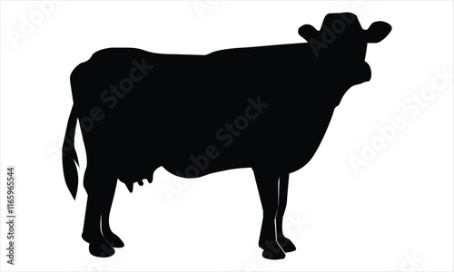 silhouette of a cow