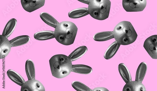 Cute rabbit seamless pattern background photo