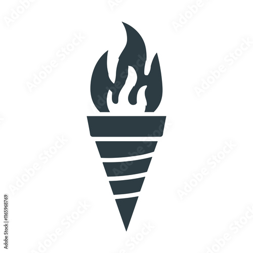 torch logo. flame icon. artistic torch design