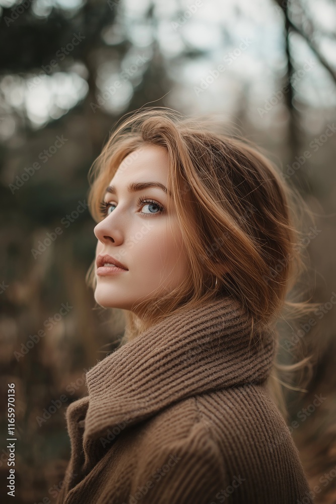 A close-up portrait of a stunning woman in natural outdoor surroundings. A close-up portrait of a stunning woman in natural outdoor surroundings.