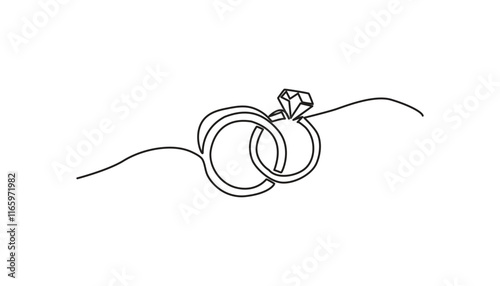 ring continuous one line drawing