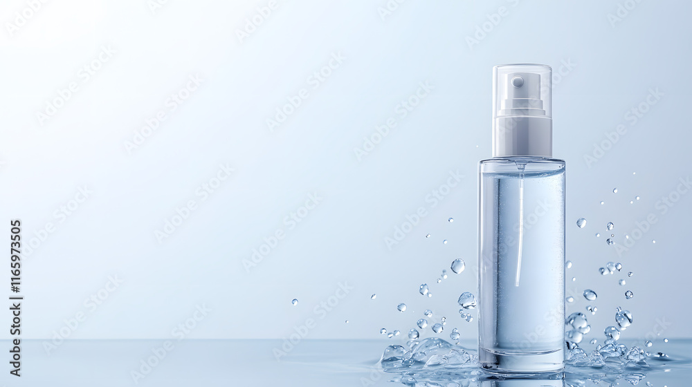 Product photography of a cosmetic spray bottle with a white background, showcasing the elegance and simplicity of the design.
Product photography of a cosmetic spray bottle with a white background, showcasing the elegance and simplicity of the design.