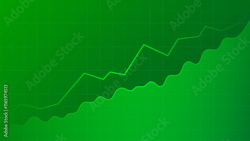 Green Stock Market Trading Background. Finance Banner. Vector Illustration
