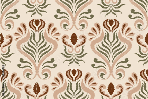 damask seamless pattern, motif, fabric, wallpaper, background, etc.