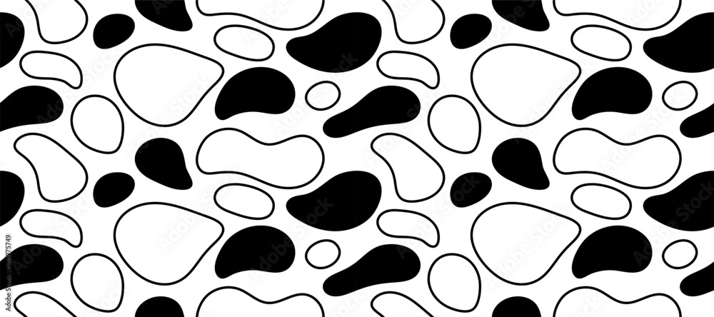 Fototapeta premium Seamless Black Liquid Pattern Background. Vector Illustration. Wallpaper