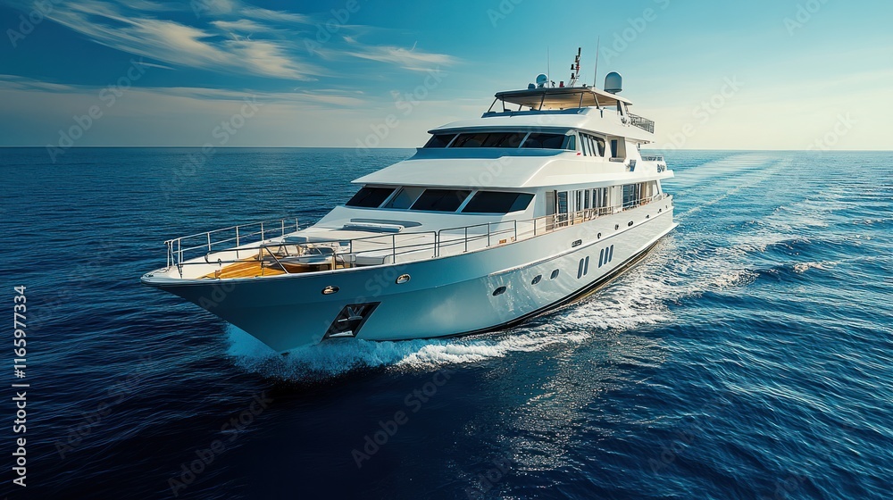 Luxury yacht cruising on ocean. Luxury yacht cruising on ocean.
