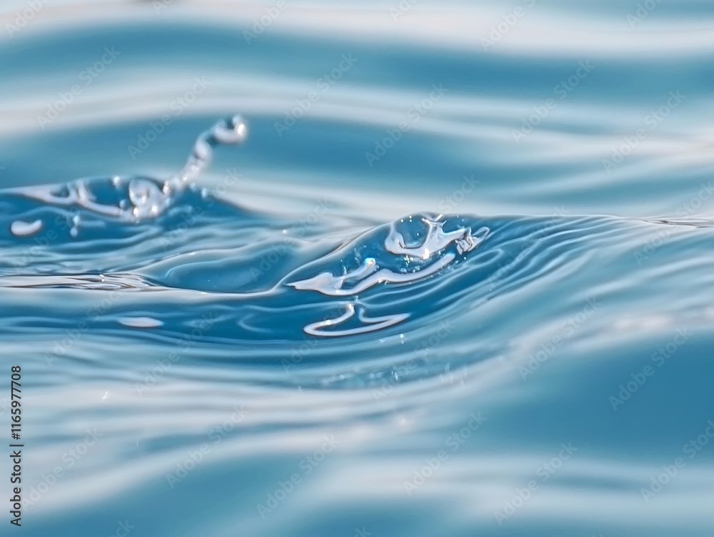 Close-up of calm blue water surface with ripples and reflections in high resolution. Close-up of calm blue water surface with ripples and reflections in high resolution.