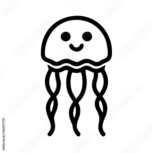 Create a glowing jellyfish mascot logo. photo