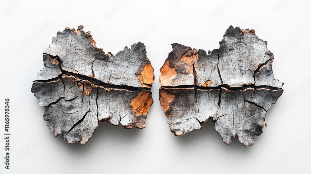 Obraz premium Weathered Tree Bark Texture with Cracked Natural Patterns