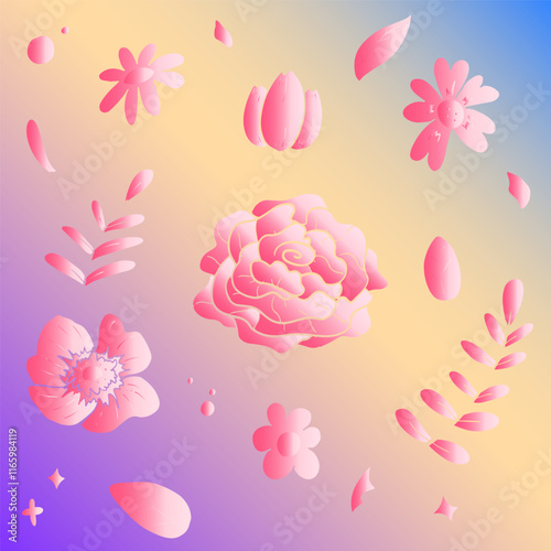 Pastel Floral Elements