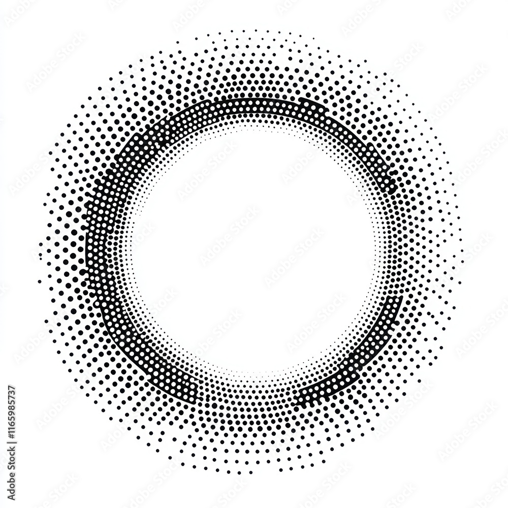 Abstract Black And White Circular Dot Pattern Design