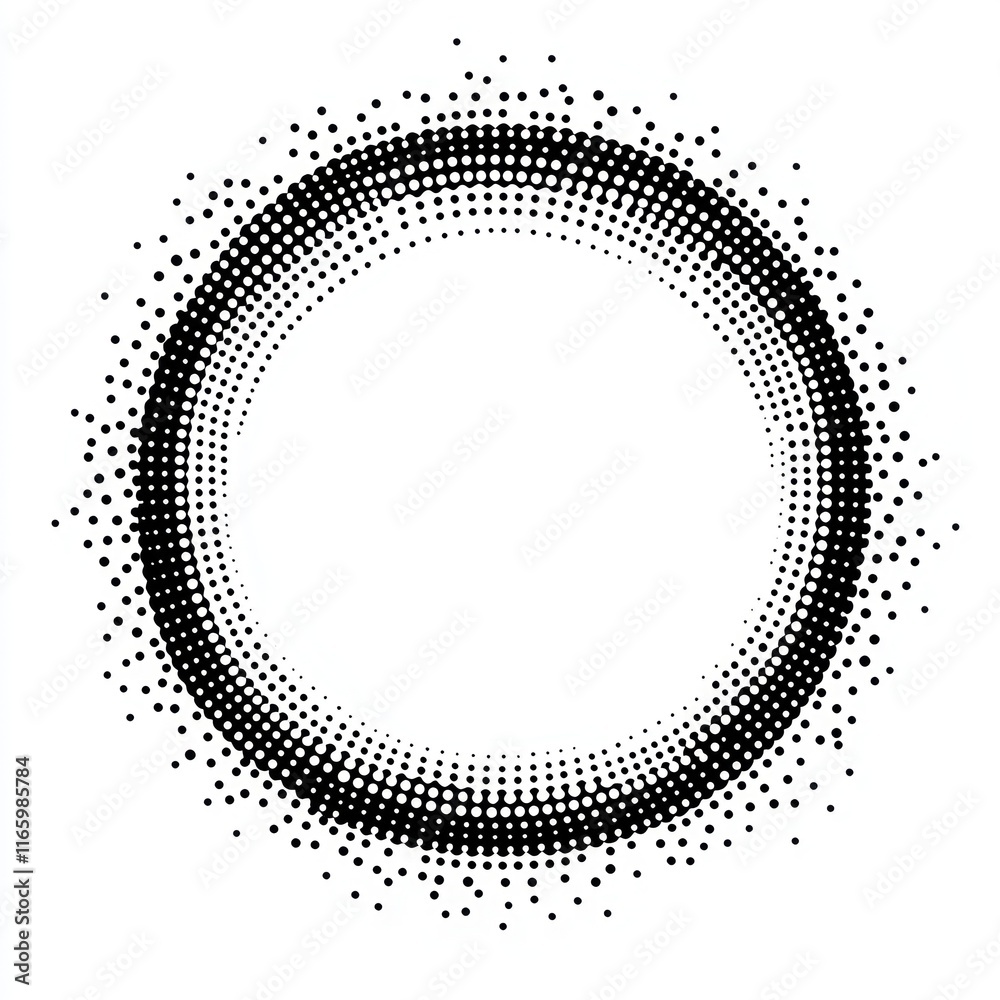 Abstract Black And White Dotted Circle Design Abstract Black And White Dotted Circle Design