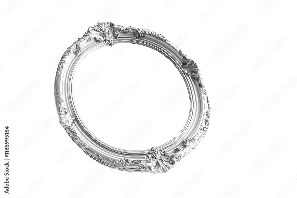Luxurious Silver Mirror with Decorative Accents Luxurious Silver Mirror with Decorative Accents