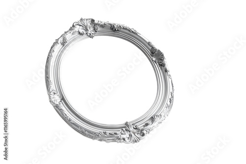 Luxurious Silver Mirror with Decorative Accents