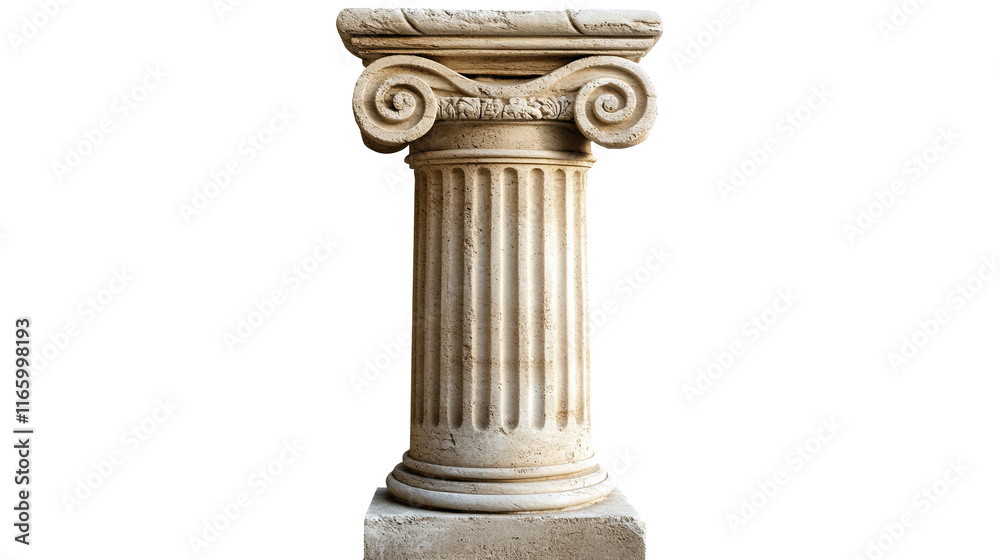 Fototapeta premium Column isolated on white transparent background