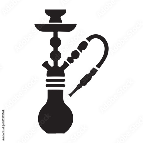 Hookah Silhouette Vector Illustration for Cafe Designs