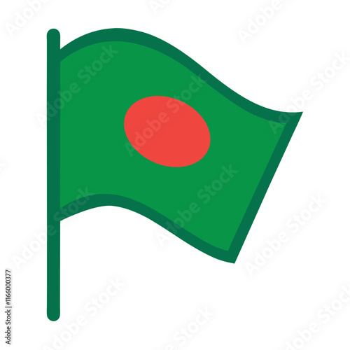 This is a 3d waving banner illustration of the national flag symbol of South Korea, an Asian country