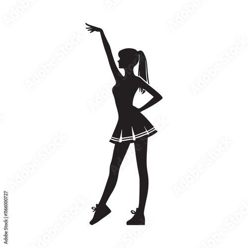 Silhouette of a Cheerleader in a Stylish Pose