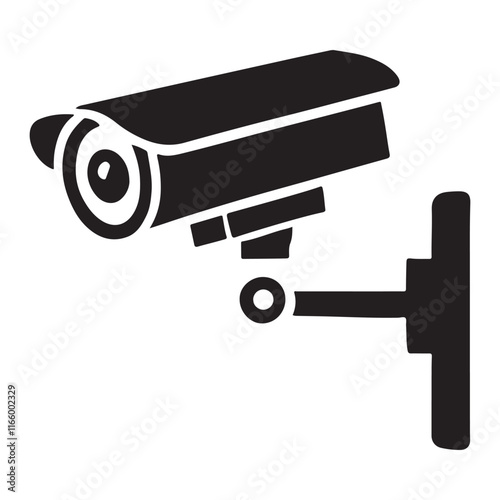 Security Camera Silhouette Illustration for Safety Designs